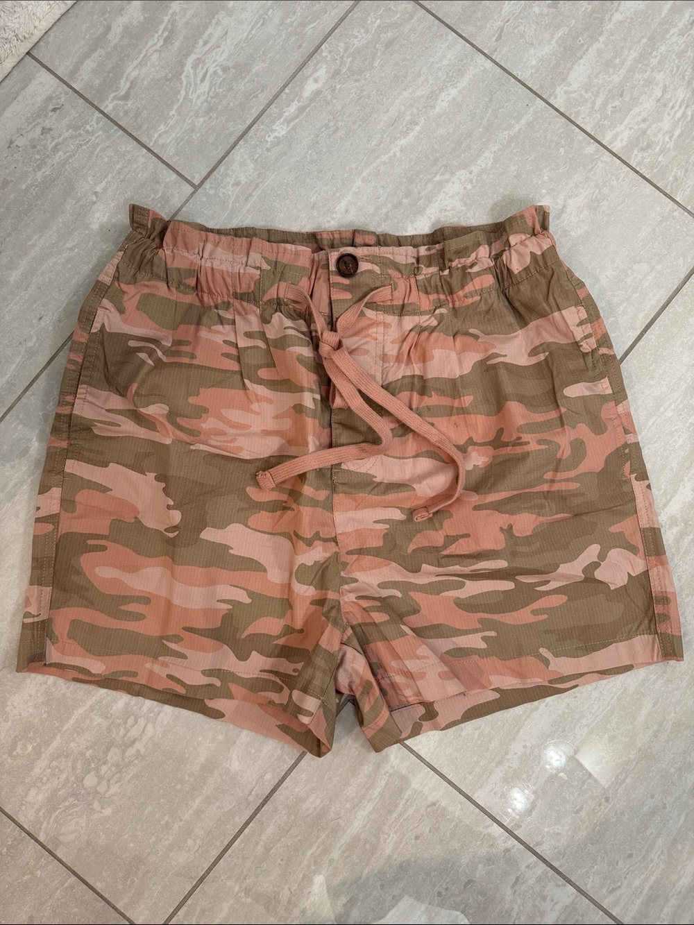 Sanctuary Pink Camo Drawstring Shorts